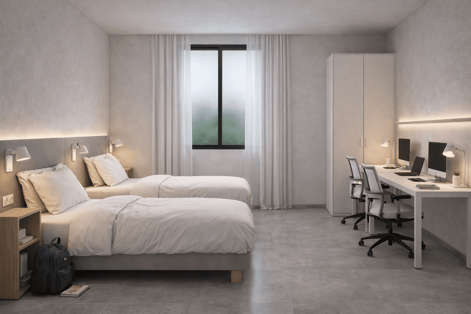 Camera doppia dello Student Housing A.F.A. in Corso Cento Cannoni 52 ad Alessandria