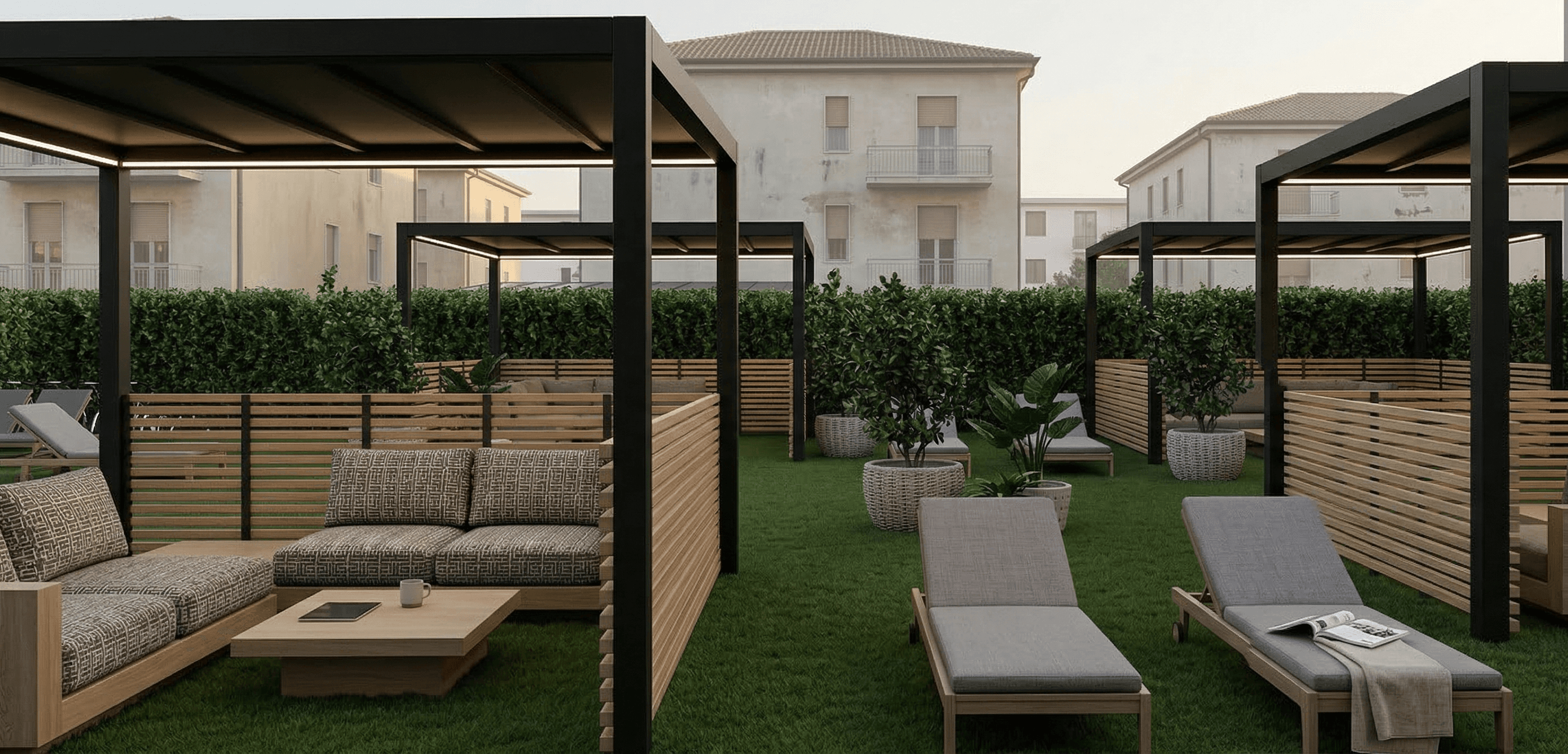 Area comune con divanetti dello Student Housing A.F.A. in Corso Cento Cannoni 52