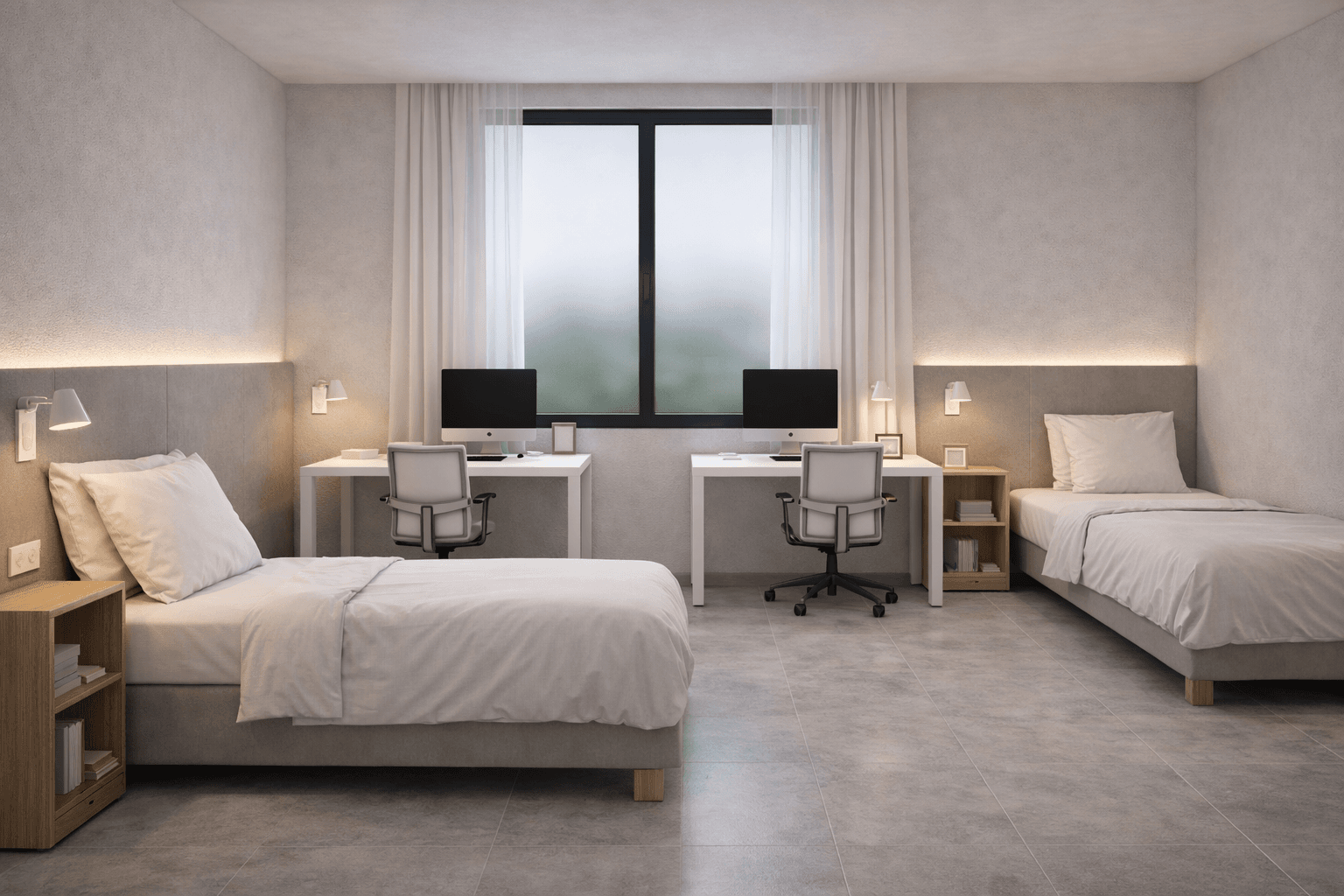 Seconda camera doppia dello Student Housing A.F.A. in Corso Cento Cannoni 52