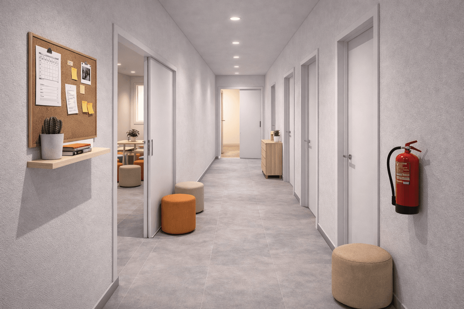 Corridoio dello Student Housing A.F.A. in Corso Cento Cannoni 52 ad Alessandria